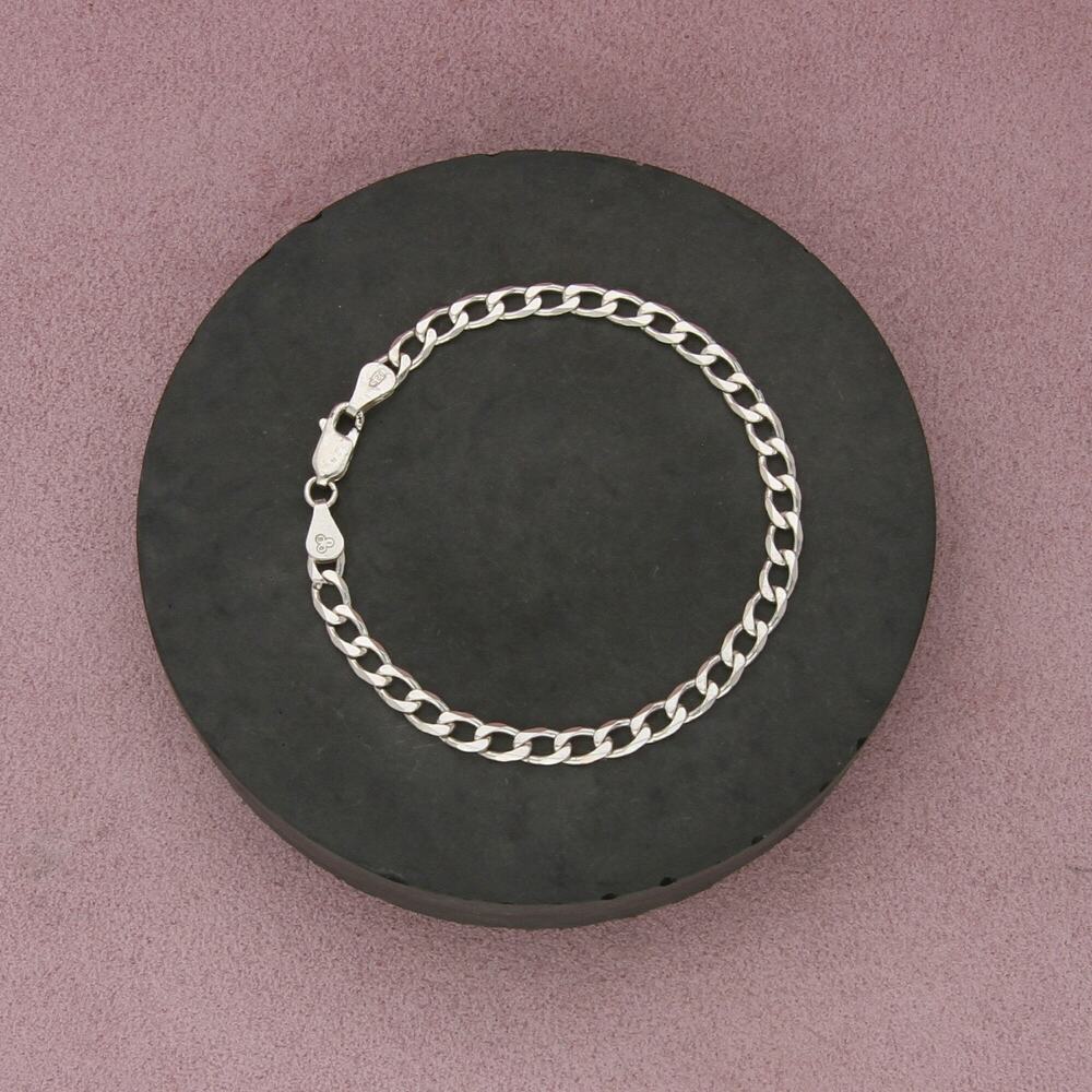sterling silver 5mm curb link chain bracelet size 7in